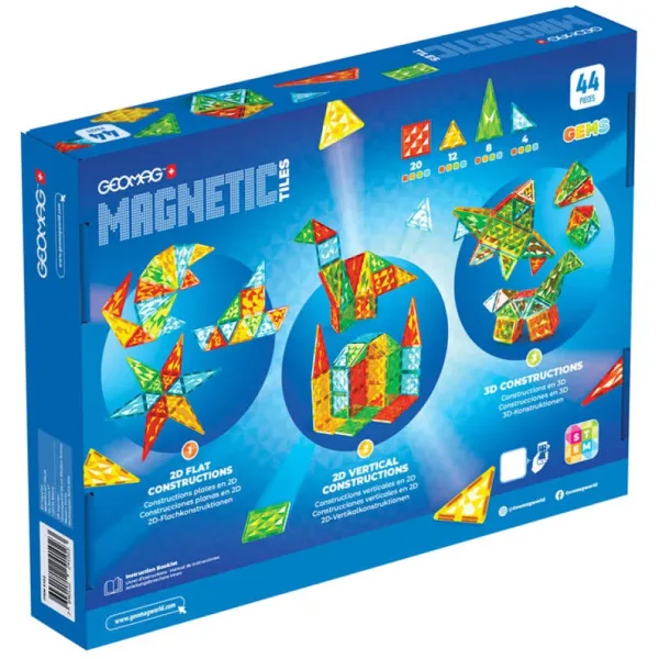Geomag Magnetic Tiles Gems магнитни строителни плочки 44бр. изображение 4