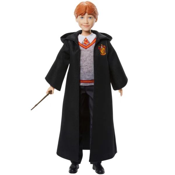 Хари Потър: Рон Уизли кукла с мантия и вълшебна пръчка - Mattel изображение 2