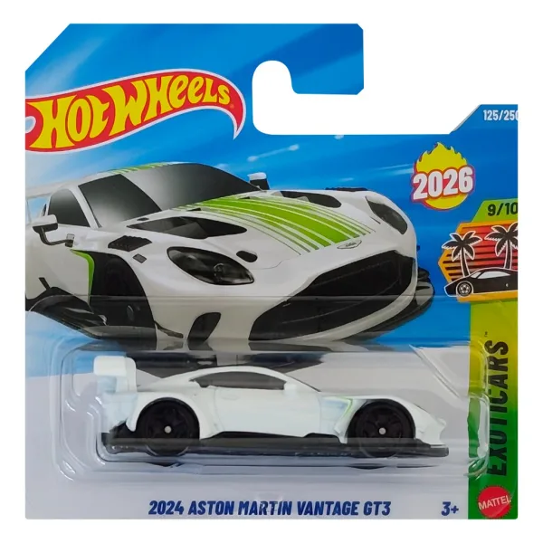 Hot Wheels: 2024 Aston Martin Vantage GT3 бял автомобил 1/64 - Mattel изображение 1