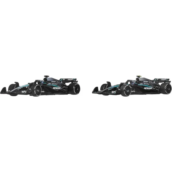 Hot Wheels F1 комплект от 2 колички - Mercedes: Antonelli + Russell - Mattel изображение 2