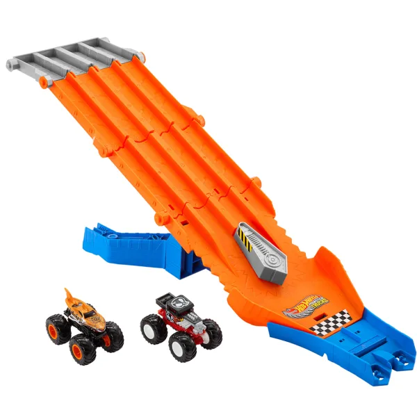 Hot Wheels Monster Trucks: Лов на писта с 2 малки коли - Mattel изображение 2