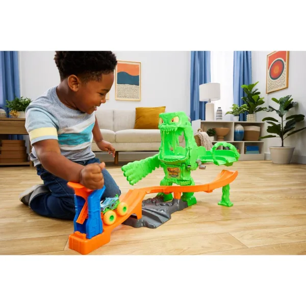 Hot Wheels Monster Trucks Слизест звяр Хаос Писта - Mattel изображение 2