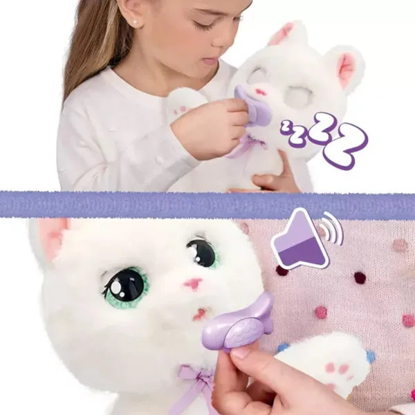 Интерактивна плюшена играчка Беби Манц – Бяла котка изображение 3