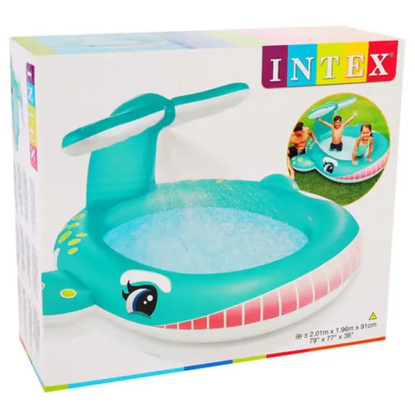 Intex: Пръскаща китова басейн 201x196x91cm изображение 2