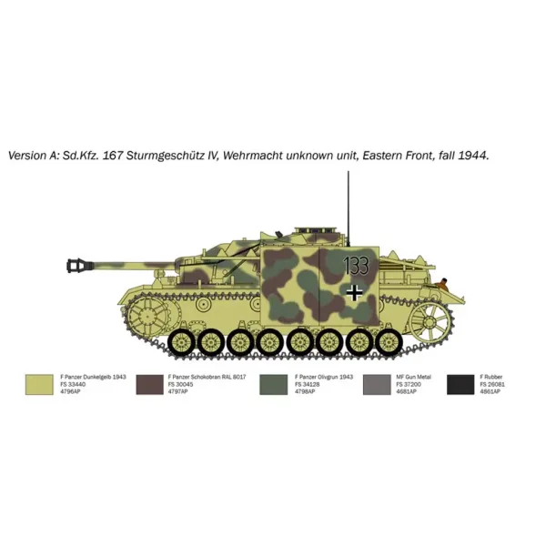 Italeri 1/35 Sd.Kfz. 167 Sturmgeschütz IV штурмови танк модел изображение 3
