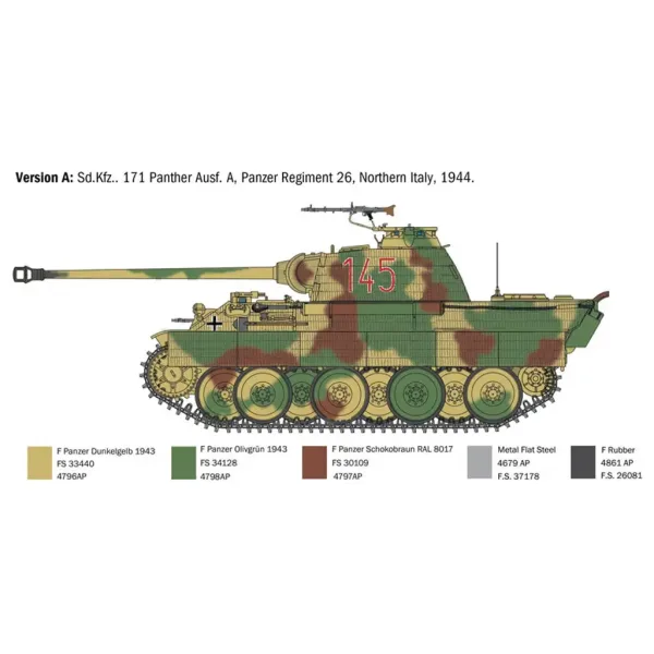 Italeri 1/35 Sd.Kfz. 171 Panther Ausf. A танков модел изображение 3