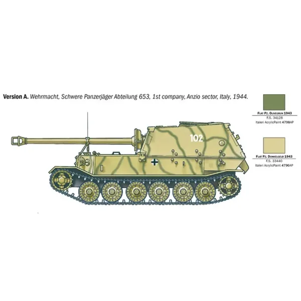 Italeri: 1/35 Sd.Kfz. 184 Elefant танкловец модел изображение 3