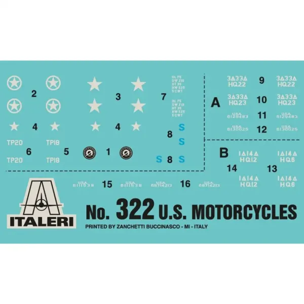 Italeri 1/35 U.S. Мотоциклети 2бр военен мотоциклет модел изображение 4