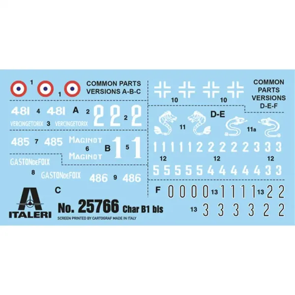 Italeri 1/56 Char B1 Bis танк модел изображение 2