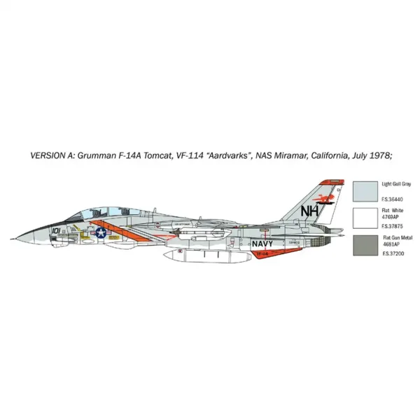 Italeri 1/72 F-14A Tomcat изтребител модел изображение 3