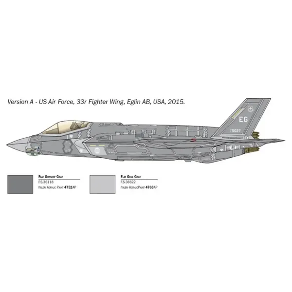 Italeri 1/72 F-35A Lightning II изтребител модел изображение 3