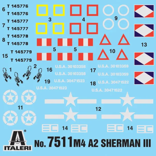Italeri 1/72 M4A2 Sherman III танк 2бр. комплект за моделиране изображение 2