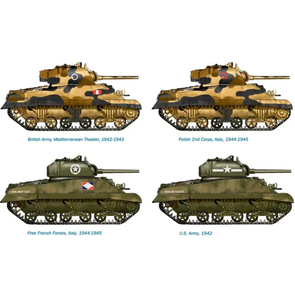 Italeri 1/72 M4A2 Sherman III танк 2бр. комплект за моделиране изображение 3