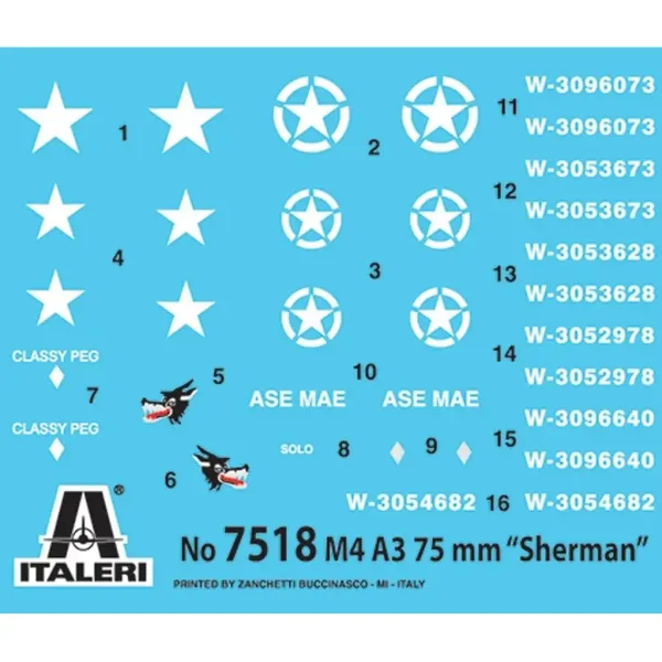 Italeri 1/72 M4A3 75mm Sherman танк 2бр. комплект изображение 2