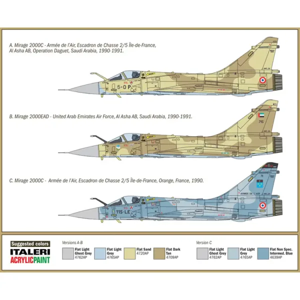 Italeri 1/72 Mirage 2000C изтребител модел изображение 3