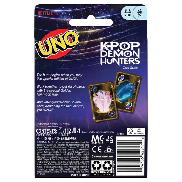 K-POP Демоноловаци UNO настолна игра - Mattel изображение 4