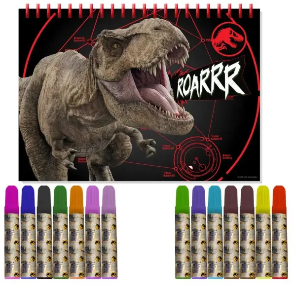 Луна: Jurassic World оцветяващ комплект с шаблон и стикери 54x47см изображение 2