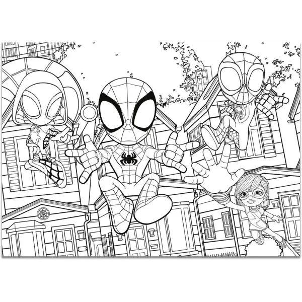 Marvel Spidey 2 в 1 макси 4x48бр. пъзел и оцветяване 35x25см - Lisciani изображение 2
