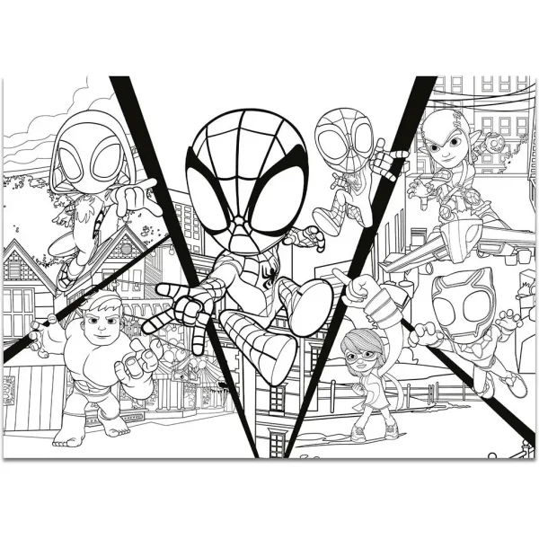 Marvel Spidey 2 в 1 макси 4x48бр. пъзел и оцветяване 35x25см - Lisciani изображение 5