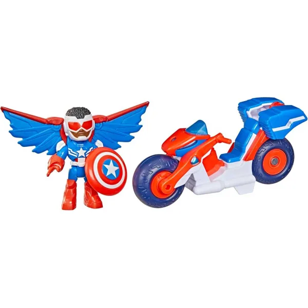 Marvel Железният човек и невероятните му приятели - Капитан Америка и Super Bike превозно средство - Hasbro изображение 2