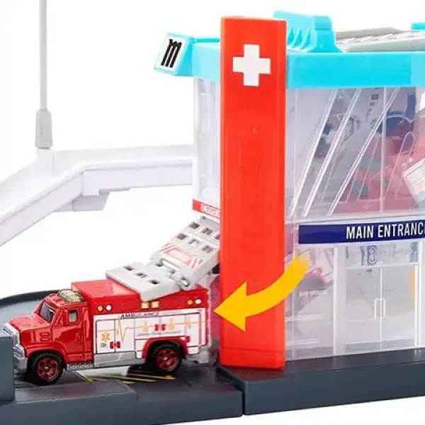 Matchbox: Action Drivers Хеликоптерна спасителна станция комплект - Mattel изображение 4