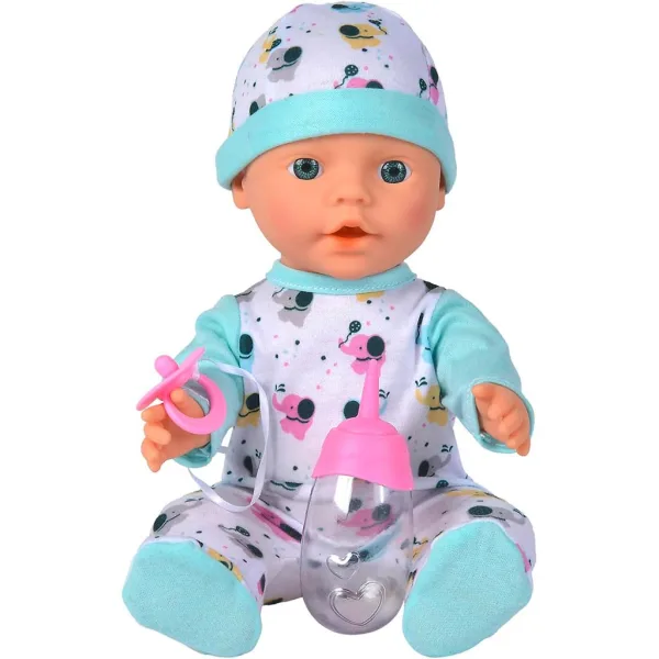 New Born Baby кукла с бебешко шише в дрешки с елефанти - Simba Toys изображение 2