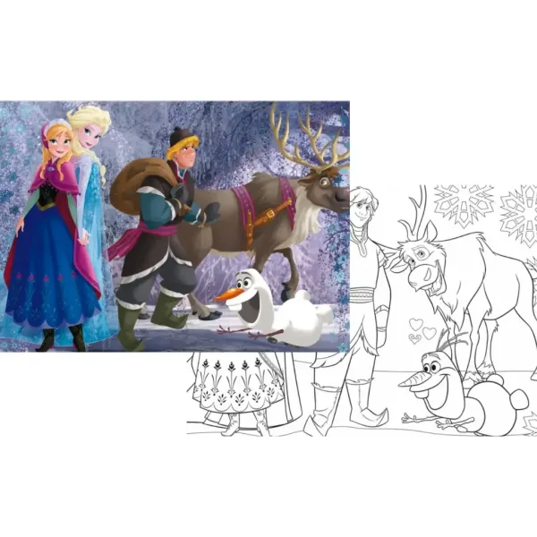 Отборът на Замръзналото кралство 2 в 1 108 части пъзел и оцветяване 70x50см - Lisciani изображение 2