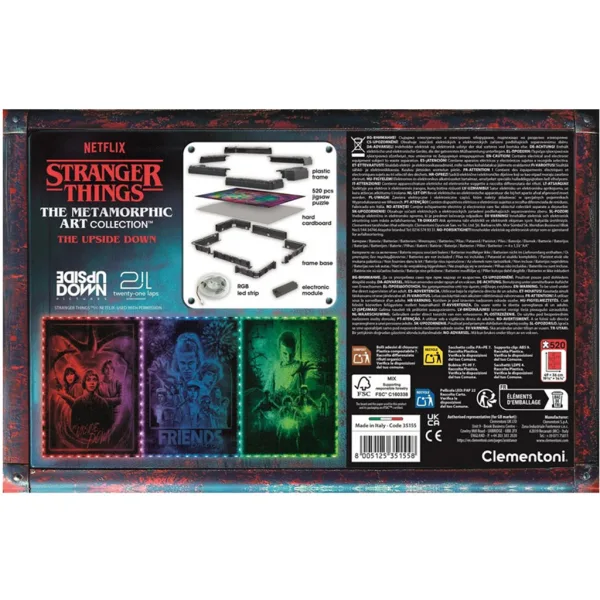 Пъзел Stranger Things с 520 части с рамка и RGB LED осветление – Clementoni изображение 3