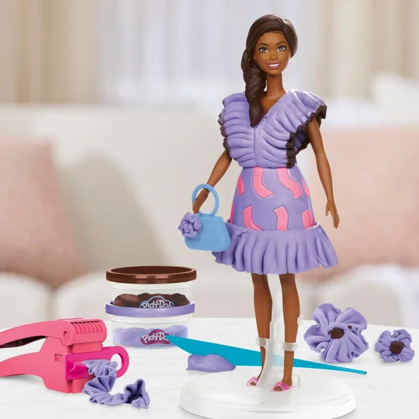 Play-Doh: Barbie Fashionista рокли с волани комплект с пластилин и кукла - Hasbro изображение 4