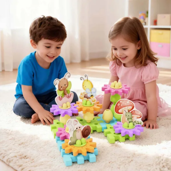 Quercetti: PlayEco+ Garden Gears конструктор със зъбни колела, 34 части изображение 4