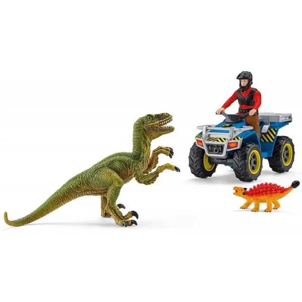 Schleich: Бягство с квадроцикл от Велосираптор (41466) изображение 2