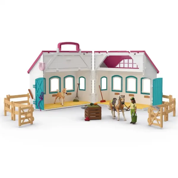 Schleich: Horse Club - Разгъваща се конюшня с коне комплект за игра (42703) изображение 2
