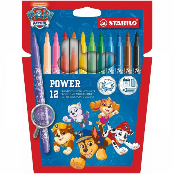 Stabilo: Paw Patrol Power дебел връх флумастер 12бр. комплект изображение 1