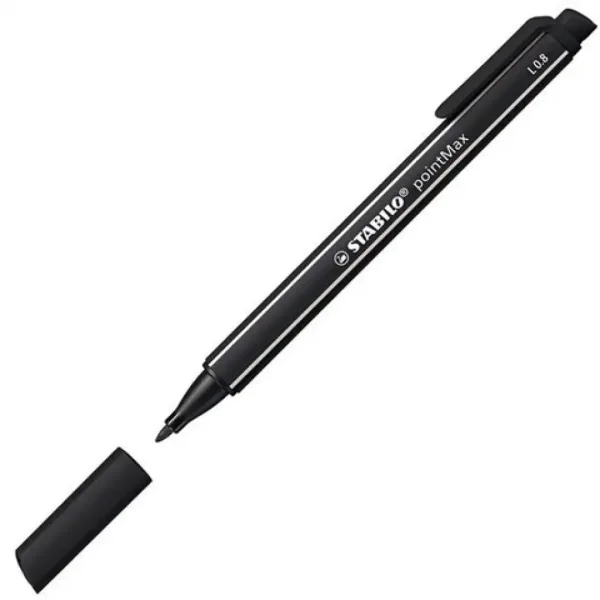 Stabilo: pointMax флумастер черен цвят 0,8mm изображение 2