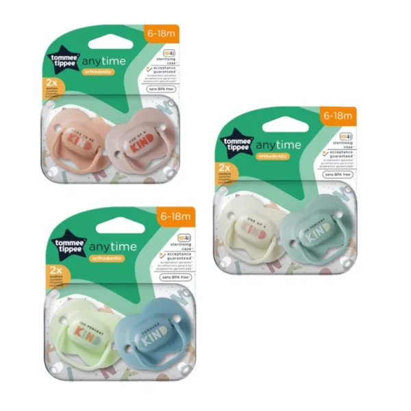 Tommee Tippee: AnyTime комплект с 2 броя залъгалки с шини (6-18 м) изображение 2
