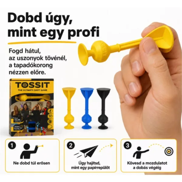 Tossit Starter Pack синьо-жълт силиконов дартс с присоски изображение 4