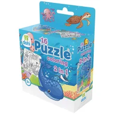 16 Части Оцветяваща Пъзел 2 в 1 - Море