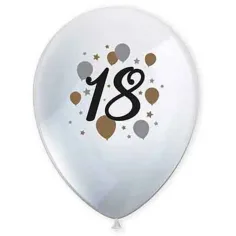 "18" години модел латексов балон комплект от 6 броя