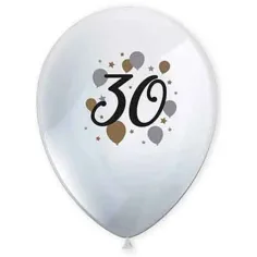 "30" години модел латексов балон 6бр. комплект