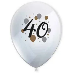 "40" години шарен латексов балон комплект от 6 броя