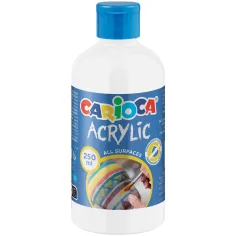 Акрилна боя бяла 250ml - Carioca