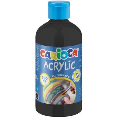 Акрилна боя черен цвят 250ml - Carioca