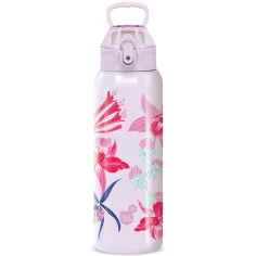 Ars Una: 3D Beach Flowers лилав двустенен метален термос 700ml
