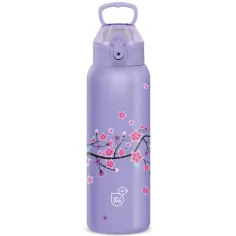Ars Una: 3D Snow Flower лилав двустенен метален термос 700ml