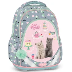 Ars Una: Cute Animals чай парти котешка анатомична училищна раница, раница 33×43×22cm