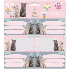 Ars Una: Cute animals-tea party котешки опаковани етикети 3x6бр