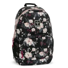 Ars Una: Flowery Black цветен AU-2 ученическа раница, раница 32x46x22cm