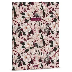 Ars Una: Flowery Pink цветна папка с ластик A/4
