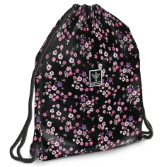 Ars Una: Pearl Blossom Black цветен спортен сак, спортна чанта 37,5x46см