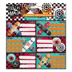 Ars Una: Rollin Mania ролкови кънки с шарка опаковани етикети за тетрадки 3x6бр.